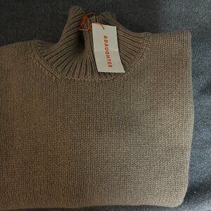 &Daughter Caragh Chunky High Neck sweater. Size Medium Dark Natural